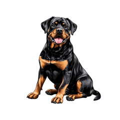 Fototapeta premium Majestic Rottweiler Dog Portrait Powerful and Loyal Canine Illustration