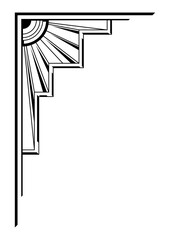 Corner in art nouveau style. Decorative geometric element.