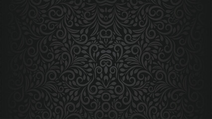 Dark floral damask pattern creates an elegant vintage backdrop