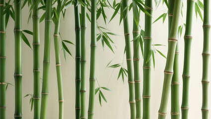 Obraz premium Green Bamboo Background Scene