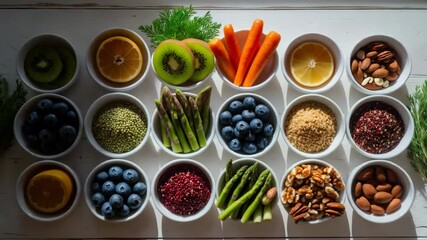 Extensive variety of superfoods in dishes.