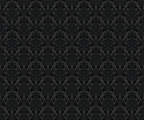 Ornate charcoal brocade an intricate dance of dark elegance in a dense seamless motif