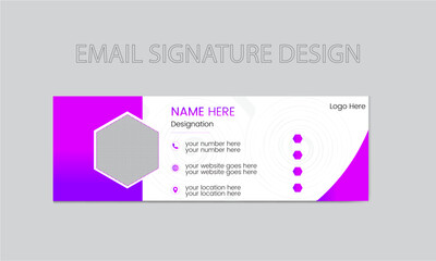 Email signature template design , corporate email business email signature vector banner template in horizontal design , abstract modern email signature template , creative professional corporate