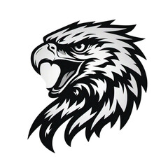 Fototapeta premium Roaring Bird Head Silhouette Logo – Minimalist Vector, Bold Black on White