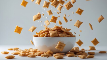 Crunchy sweet corn pads dropping into bowl