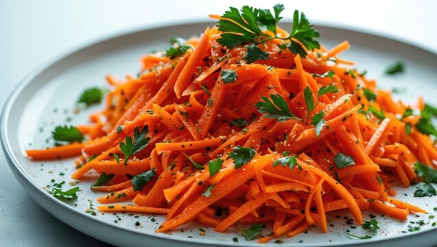 French-style grated carrot salad with lemon and olive oil