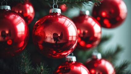 Tree adorned with hanging baubles
