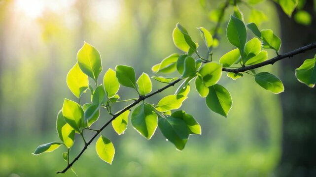 New leaves emerging on a tree branch.