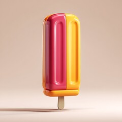 Colorful popsicle on pastel background