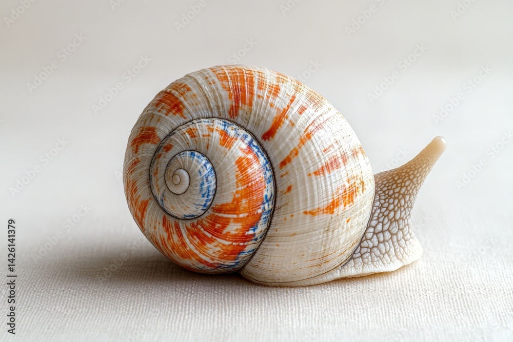 Aufkleber colorful seashell resting on a neutral background showcasing intricate designs and textures