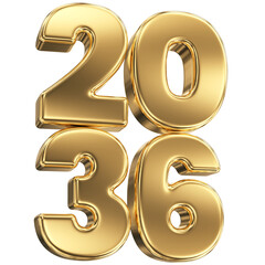 Happy New Year, Number 2036 3D Render