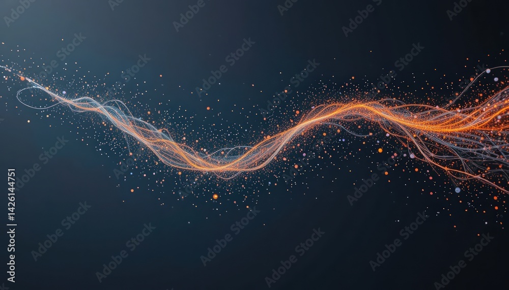 Poster dynamic light trails creating abstract art in a dark studio environment high-contrast digital design