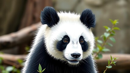 Obraz premium Panda Front View 