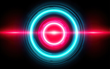 Futuristic glowing circular design with vibrant colors and dynamic light effects creates captivating visual experience
