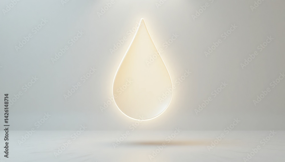 Poster illuminated water drop studio setting abstract image minimalist environment close-up view fluidity c