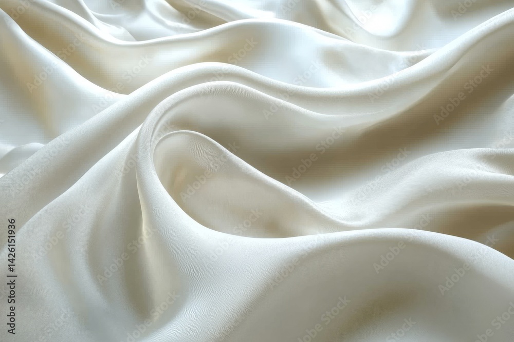 Fototapete elegant white silk fabric draped smoothly with soft folds creating a serene and luxurious texture in