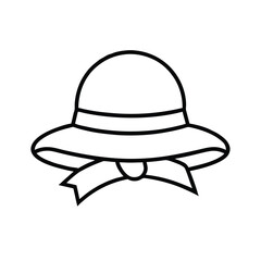 icon of a sun hat with ribbon vector art 
