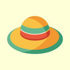 Stylized sombrero illustration with multiple colorful layers against a neutral background