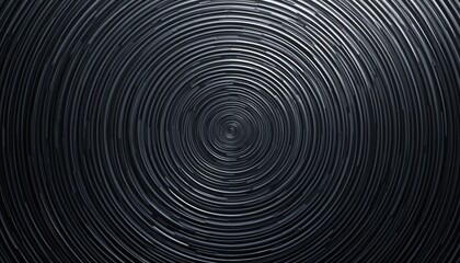 Dynamic circular patterns in black abstract art installation indoor gallery modern environment close-up perspective visual design concept