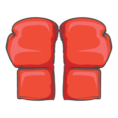 Silhouette of a boxing gloves red color