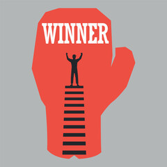 Silhouette of a boxing glove with steps