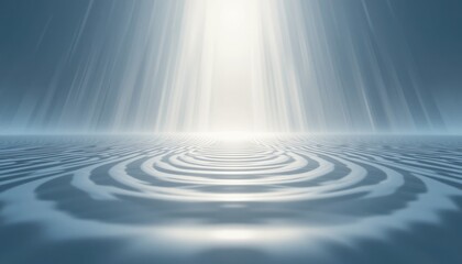 Fototapeta premium Radiant light breaking through water ripples tranquil ocean surface high-quality digital art serene atmosphere aerial view calming concept for mindfulness and meditation