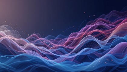 Fototapeta premium Dynamic energy waves in abstract visualization digital art colorful fluid motion creative design environment artistic perspective modern concept