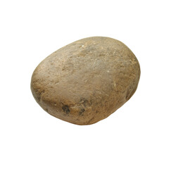 Single Smooth River Rock, Isolated on Transparent Background