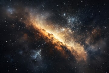 Fototapeta premium Stunning view of a cosmic nebula showcasing vibrant colors and twinkling stars
