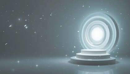 Fototapeta premium Illuminated portal unveiling mystical energy abstract studio digital art ethereal atmosphere central perspective visual concept