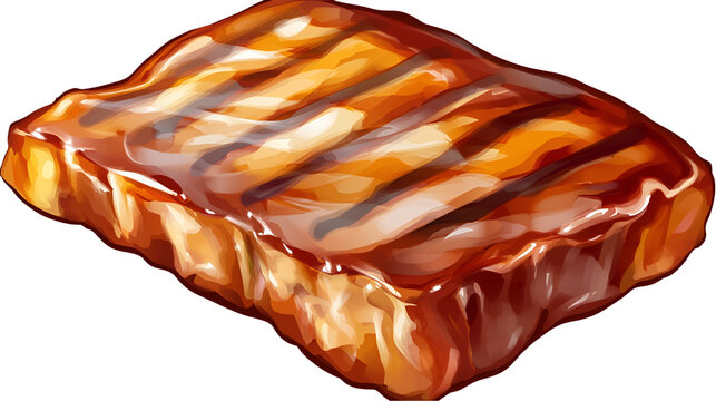 grilled steak, brown, juicy, appetizing clip art preview