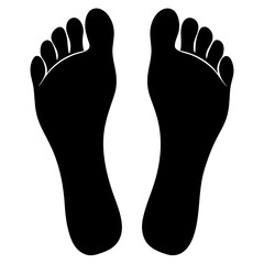 Simple Human Feet Silhouette Illustration