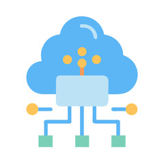 Cloud computing network icon representing distributed data structure