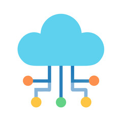Cloud Computing Technology with Connections Vector Icon Concept