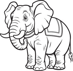 Graceful elephant walking calmly