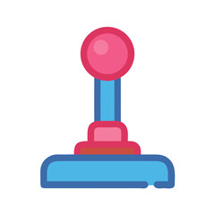 Retro Gaming Joystick Icon, Arcade Controller Illustration on Black