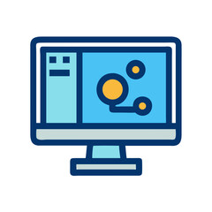 Computer Science Network Connection Visualization Flat Vector Icon