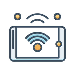 Tablet Wi-Fi connectivity concept isolated on black background