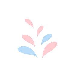 Light Pink and blue colour scattered petal shapes element art