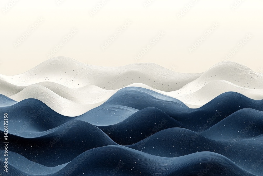 Aufkleber curving waves of dark and light shades created by smooth textures in a serene landscape setting