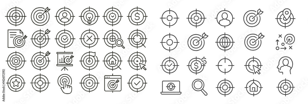 Fototapete Set of web icons in line style representing various digital concepts and actions for user interaction and navigation