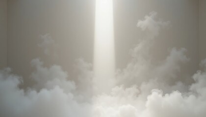 Obraz premium Heavenly light breaking through clouds nature scene ethereal environment serene viewpoint spiritual concept for meditation and reflection