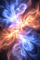 Fototapeta premium Cosmic Divine Geometry: Midnight Blue and Glowing White Patterns