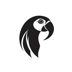 Fototapeta premium Parrot head profile, stylized graphic design, for print or web use