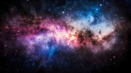 Naklejka premium Vibrant Nebula Cosmic Background Stunning Starry Night Sky Space Galaxy