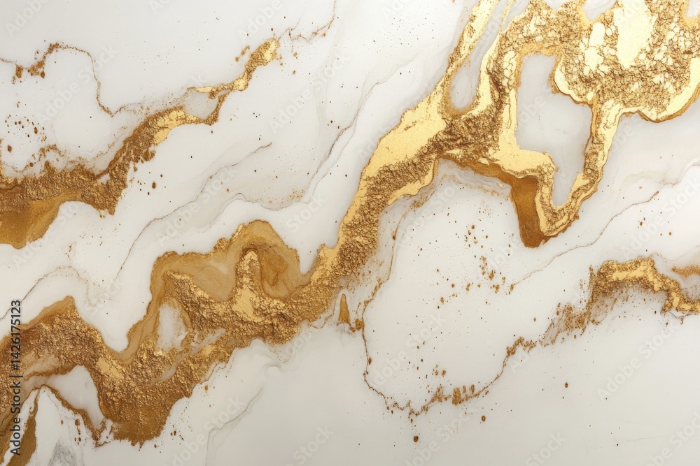 Poster elegant gold and white marble texture with flowing patterns and stunning details for decorative or d