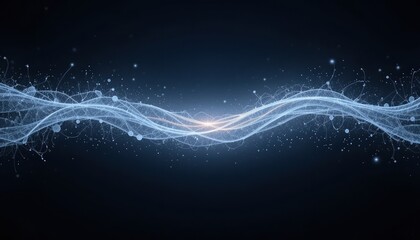 Fototapeta premium Dynamic blue wave motion abstract art digital space background design futuristic environment high-resolution viewpoint visual concept for modern aesthetics