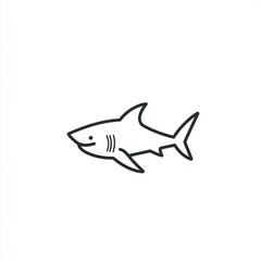 Obraz premium Shark illustration, ocean animal, marine life, white background, icon design