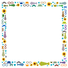 ネクタイと眼鏡と帽子のフレーム