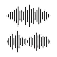  Sound Wave Visualisation, Podcast sound waves set. Waveform pattern for music player, podcast, voise message, music app. Audio wave icon